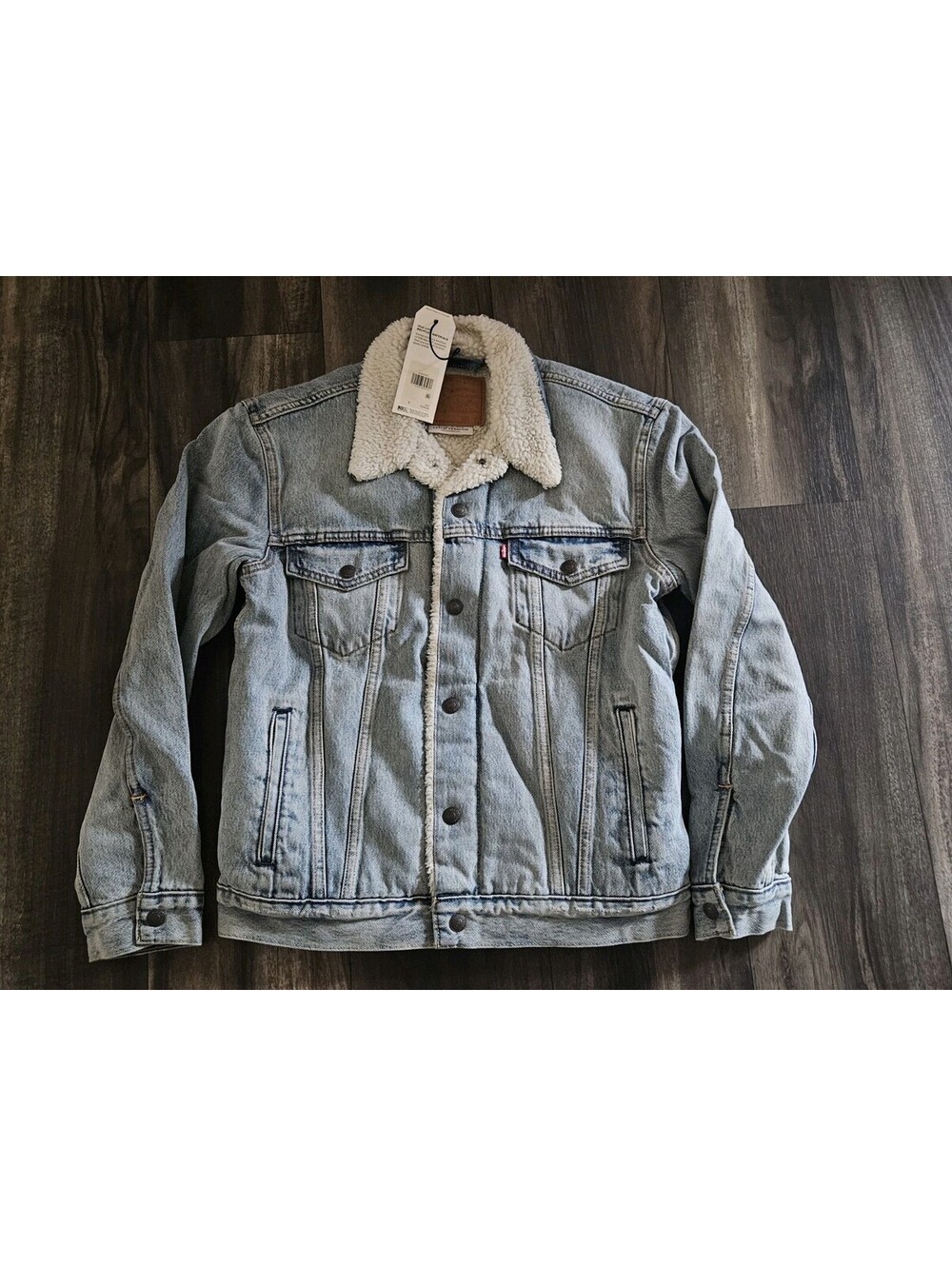 Levis Mens Premium Sherpa Lined Trucker Jean Jacket Size Small Mens Brand New